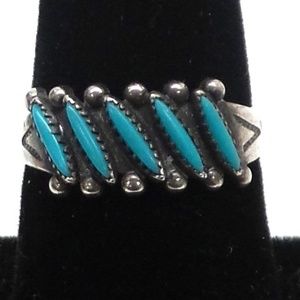 925 Sterling Turquoise Sz 7.5 native artisan Ring